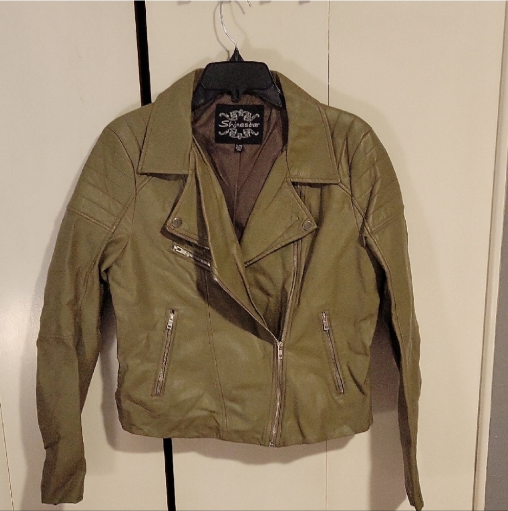 Shinestar Faux Leather Jacket